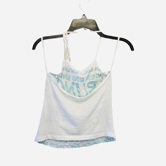 579 Teal Cropped Off the Shoulder Double Layer Bling Halter Top (Late 90s Style) - Picture 4 of 7